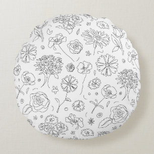 Wunderbares botanisches Blumendesign Rundes Kissen
