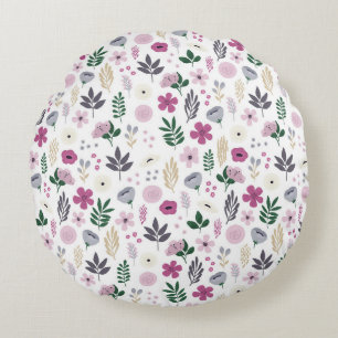 Wunderbares botanisches Blumendesign Rundes Kissen