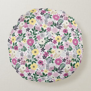 Wunderbares botanisches Blumendesign Rundes Kissen