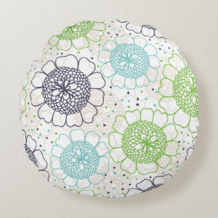 Wunderbares botanisches Blumendesign Rundes Kissen