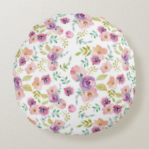 Wunderbares botanisches Blumendesign Rundes Kissen