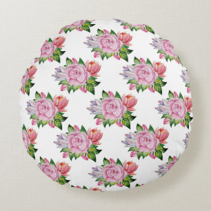 Wunderbares botanisches Blumendesign Rundes Kissen