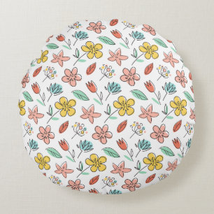Wunderbares botanisches Blumendesign Rundes Kissen