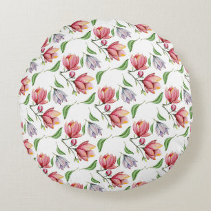 Wunderbares botanisches Blumendesign Rundes Kissen
