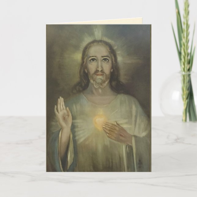 Wunderbares Heiliges Herz der Jesus-Karte verblass Karte (Vorderseite)