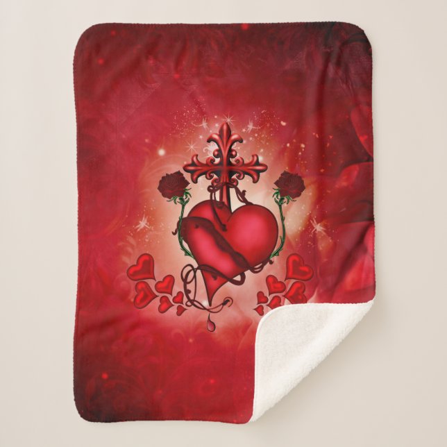 Wunderbares Herz Sherpadecke (Vorderseite)