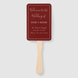 Wunderbares Hochzeitsprogramm Burgund Fächer