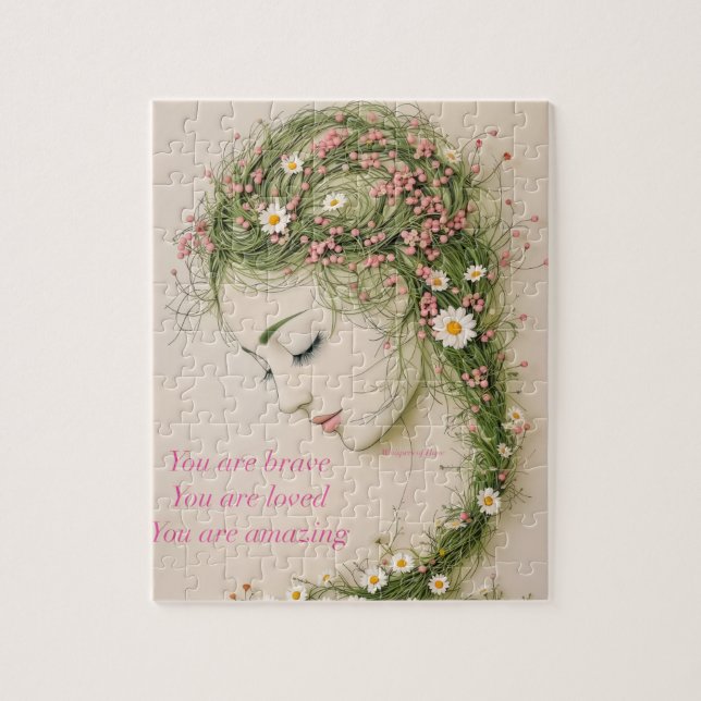 Wunderbares Mädchen mit Blume (Vertikal)