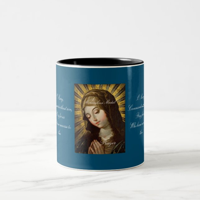 Wunderbares Medaillengebet Zweifarbige Tasse (Mittel)