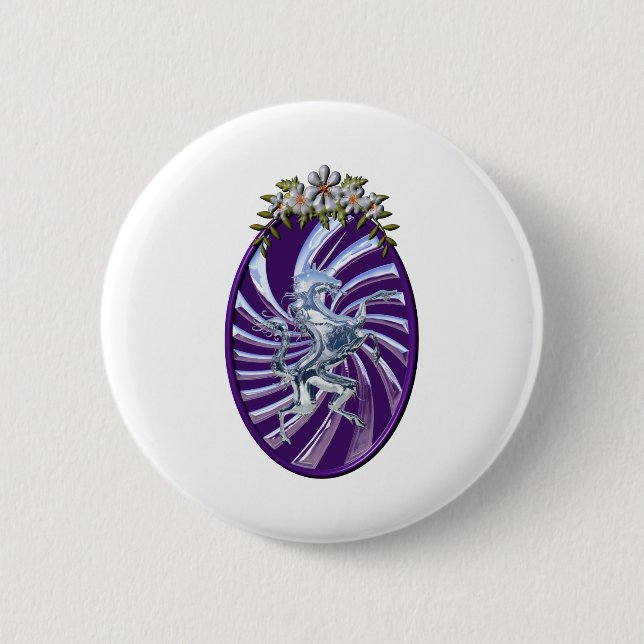Wunderbares Mythisches Einhorn Button (Vorderseite)