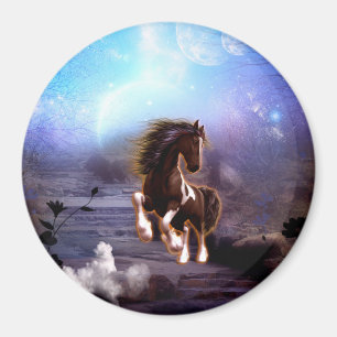 Wunderbares Pferd mit Mond Magnet