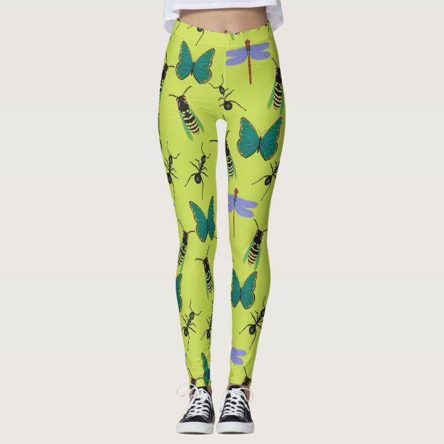 Wunderbares Schmetterlingsmuster Leggings (Vorderseite)