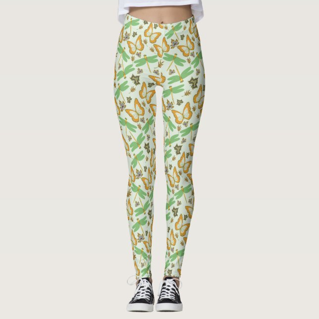 Wunderbares Schmetterlingsmuster Leggings (Vorderseite)