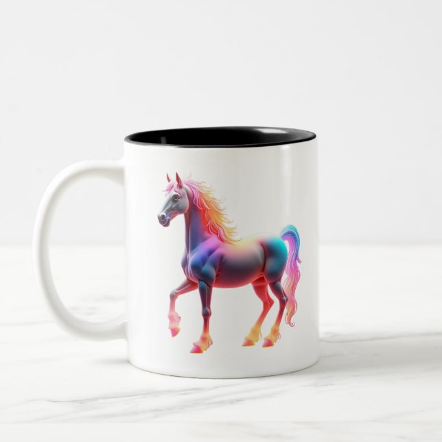 Wunderbares Shiny Pferd Zweifarbige Tasse (Links)