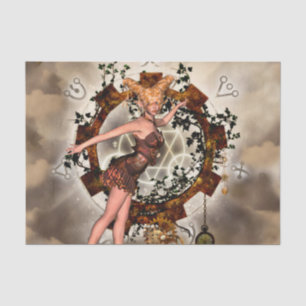 Wunderbares steampunk Mädchen Seidenpapier
