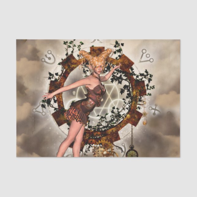 Wunderbares steampunk Mädchen Seidenpapier (Vorderseite)