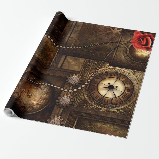 Wunderbares Steampunkdesign Geschenkpapier (Ungerollt)