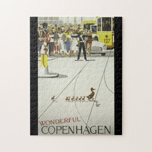 Wunderbares Vintages Reiseplakat Kopenhagens (Vertikal)