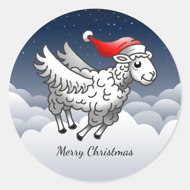 Wunderbares Weihnachtslamm Runder Aufkleber (Vorderseite)