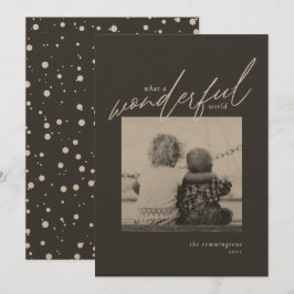 Wunderbares World Simple Foto Christmas Black Kraf Feiertagskarte