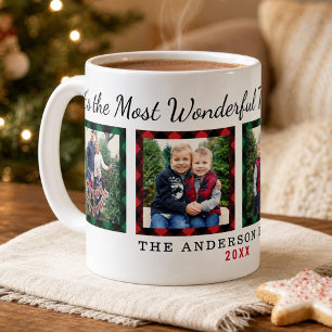 Wunderbarste Plaid-Foto-Weihnachten Kaffeetasse