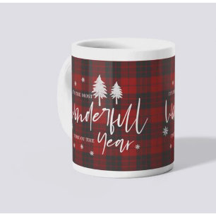 Wunderbarste Zeit des Jahres Kariert Weihnachten Kaffeetasse