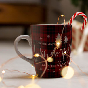 Wunderbarste Zeit des Jahres Kariert Weihnachten Kaffeetasse
