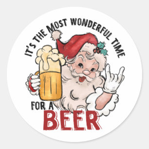Wunderbarste Zeit für ein Bier Runder Aufkleber