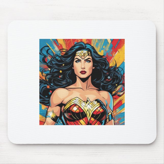 Wunderfrau-Aufkleber  Mousepad (Vorne)