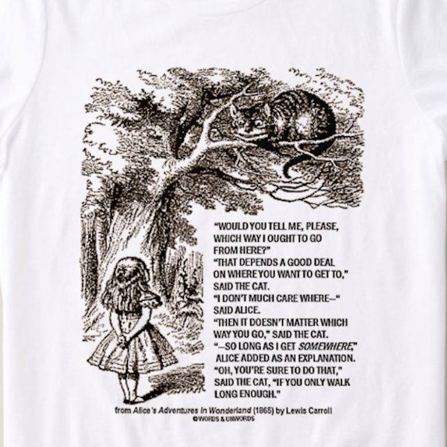Wunderland, auf welche Weise ich mein Angebot mach Tri-Blend Shirt (Wonderland humor tee featuring infamous conversation between Alice & Cheshire Cat)