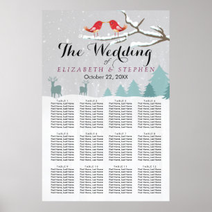 Wunderland Birds Dei Winter Wedding Chart Poster