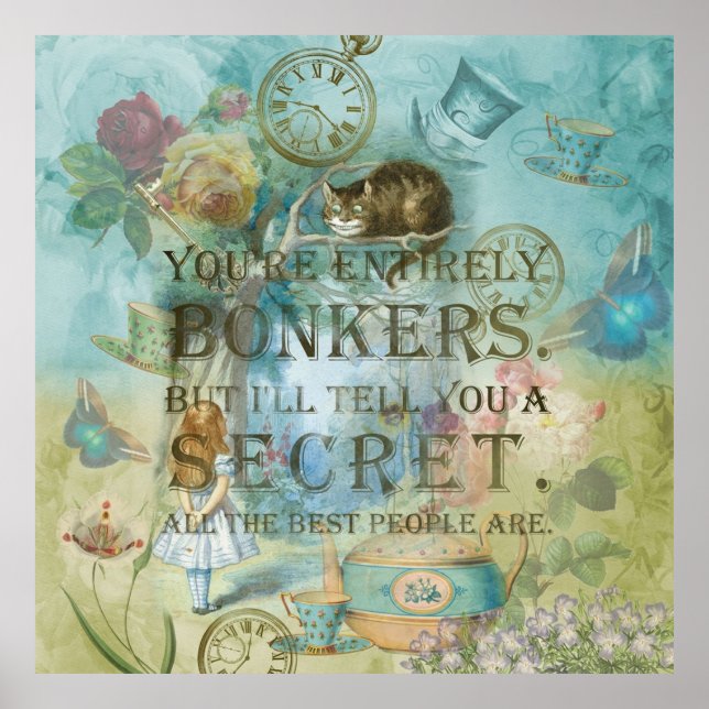 Wunderland - Bonkers Zitat - Alice im Wunderland Poster (Vorne)