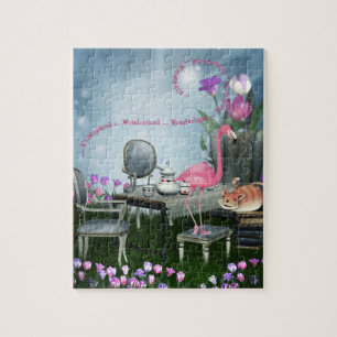 Wunderland Flamingo Cheshire Cat Teeparty-Puzzle