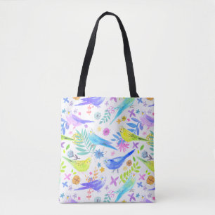 Wunderliche Aquarell Budgie Parakeets Tasche