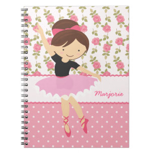 Wunderliche Ballerina-rosa Girly mit Notizblock