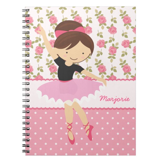Wunderliche Ballerina-rosa Girly mit Notizblock (Vorderseite)