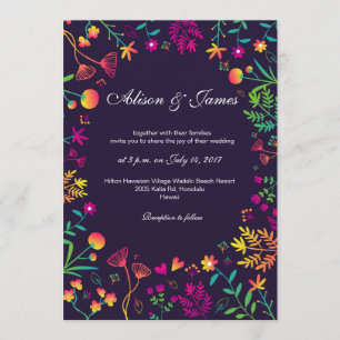 Wunderliche bunte Blumen, die Einladung wedding