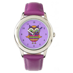 Wunderliche bunte Eule Armbanduhr