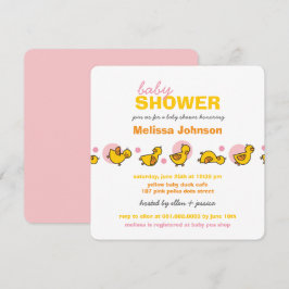 Wunderliche Enten-laden rosa Punkt-Baby-Dusche ein Einladung