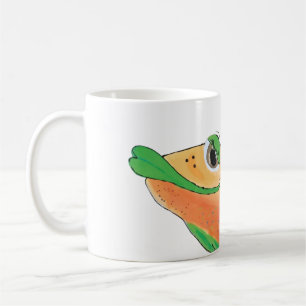 Wunderliche Fisch-Grafik in der Orange und im Grü Kaffeetasse