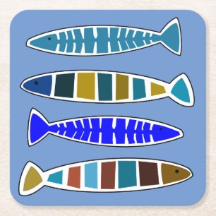 Wunderliche Fisch-Küstenseestrand-Haus Rechteckiger Pappuntersetzer