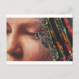 Wunderliche Frauen-Kunst-Collage Postkarte