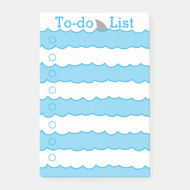 Wunderliche lustige Haifisch-Flosse und Wellen Post-it Klebezettel (Vorderseite)
