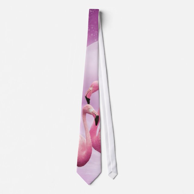 Wunderliche Märchenland-Rosa-Flamingo-Krawatte Krawatte (Vorderseite)