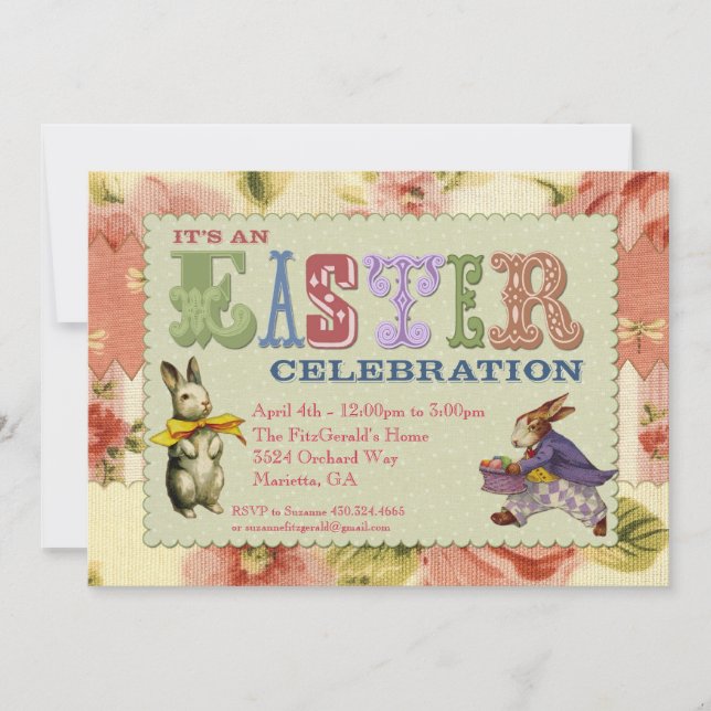 Wunderliche Ostern-Party Einladung (Vorderseite)