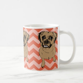 Wunderliche Puggle einfarbige orange Zickzack Kaffeetasse