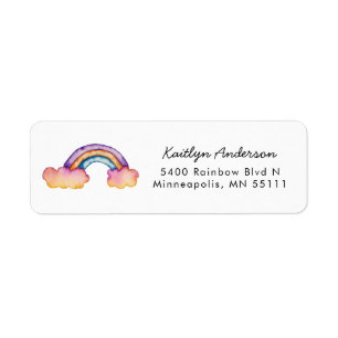 Wunderliche Regenbogenwatercolor-Rücksendeadresse