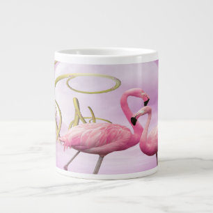 Wunderliche rosa Flamingo-Tunnel-bohrwagenTasse Jumbo-Tasse
