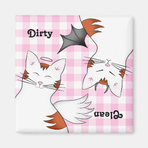 Wunderliche saubere schmutzige Katzen Magnet