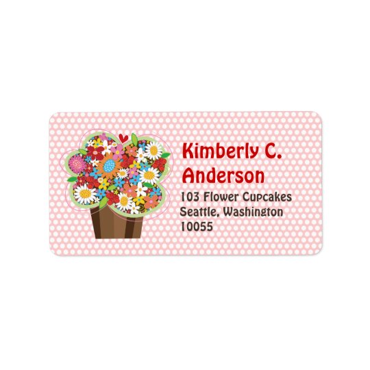 Wunderliche süße Kuchen-Frühlings-BlumenblumenChic Adressaufkleber